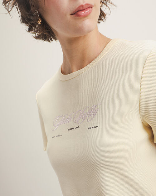 Playera Cropped Amarilla