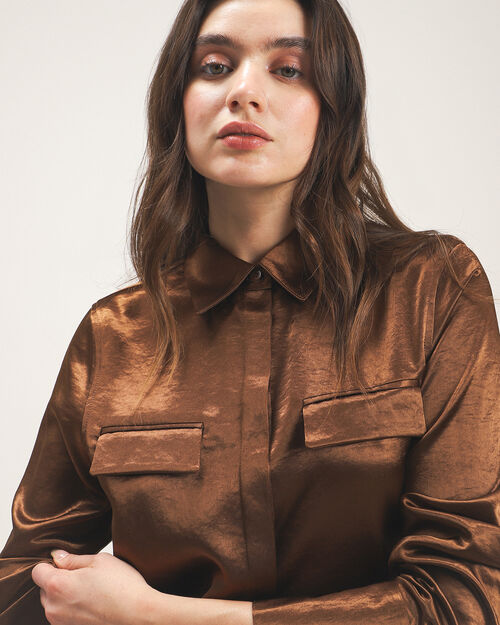 Camisa Caf&eacute; Bolsillos