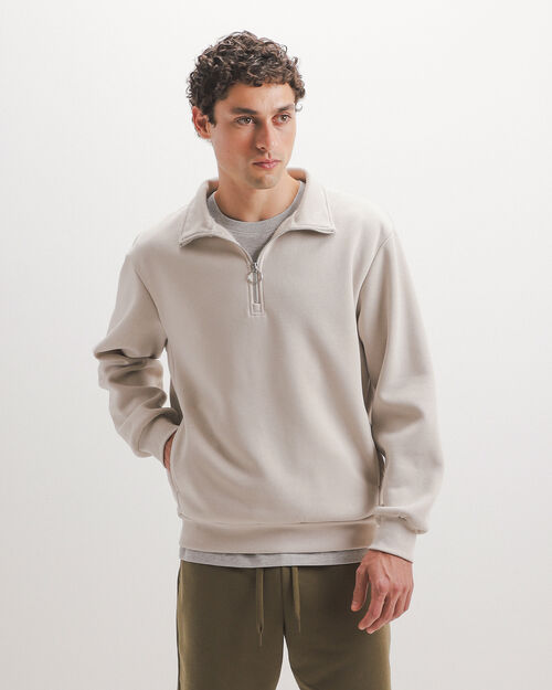 Sudadera Half Zipper Blanca