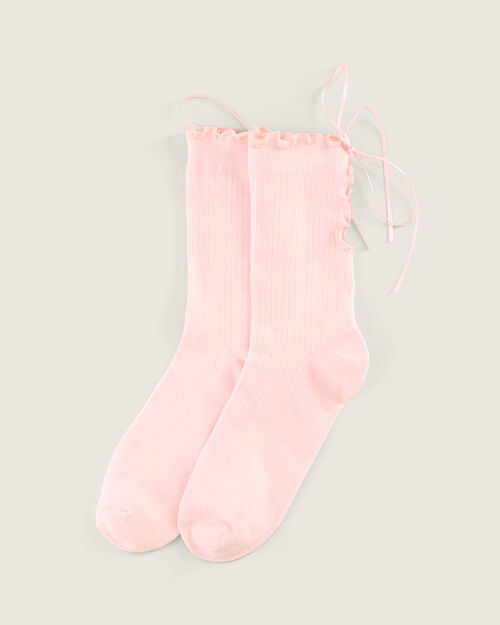 Calcetines Rosa Con Lazo