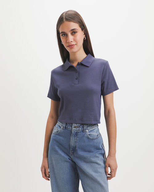 Polo Azul Cropped