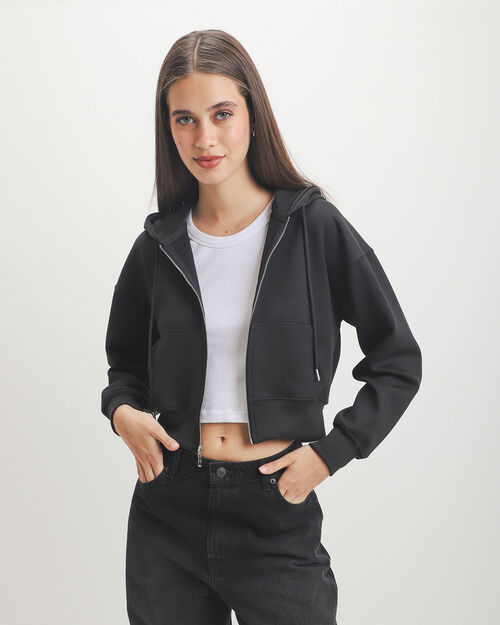 Sudadera Negra Abierta