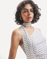 Top Strapless Estampado,BLANCO HUESO