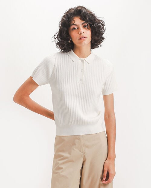 Polo Tejida Blanca