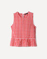 Blusa Estampada Cuadros,ROJO P1