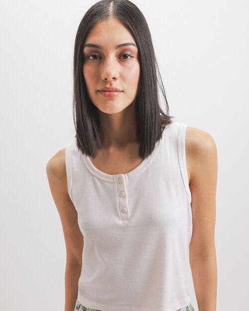 Tank Top Beige Tejido