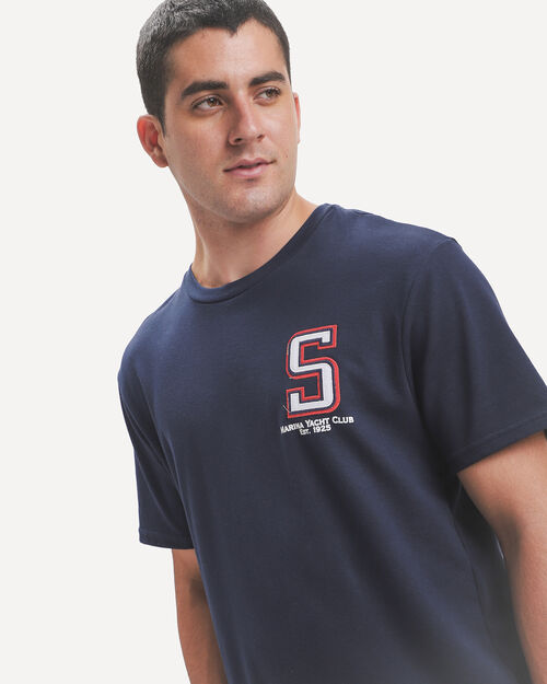 Playera Azul Con Dise&ntilde;o