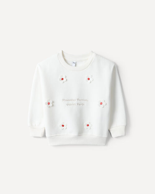 Sudadera Aplicaciones Flores