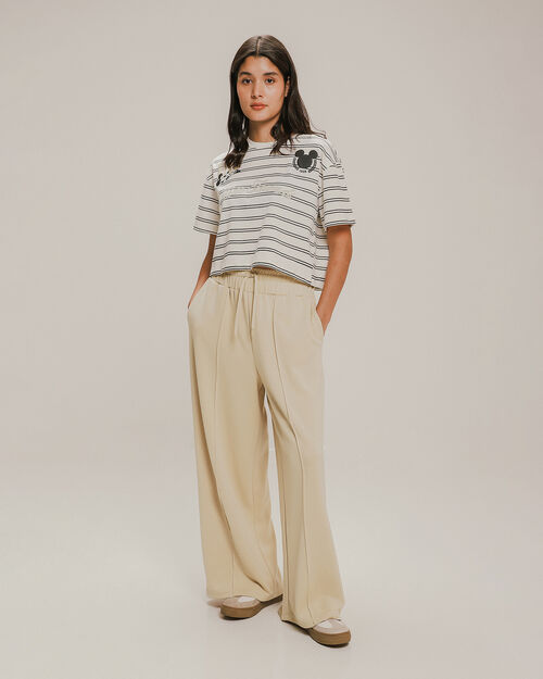 Pantalón Wide Leg Beige