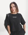 Playera Boxy Blanca,NEGRO