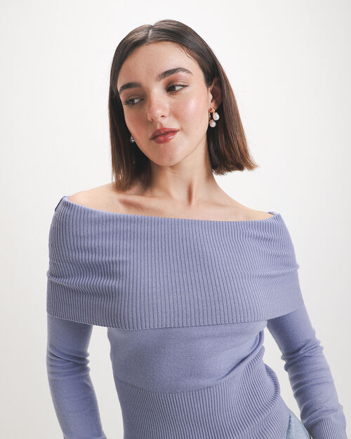 Top Azul Tejido