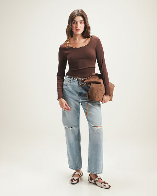 Jeans Straight Destrucciones