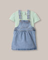 Conjunto Playera Y Overol Falda,AZUL CIELO