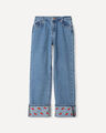 Jeans Fit Straight Cerezas,AZUL ACERO