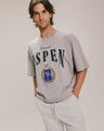 Playera Azul Boxy Con Aplicación,GRIS