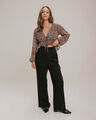 Pantalón Wide Leg Beige,NEGRO