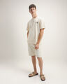 Short Fit Regular Gabardina,BLANCO HUESO