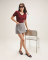 Short Falda Gris,GRIS OBSCURO