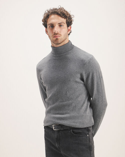 Suéter Gris Cuello Alto