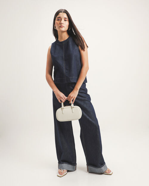 Jeans Fit Wide Leg Costura