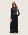 Pantal&oacute;n Wide Leg,NEGRO