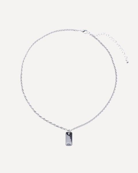Collar Placa Plateada