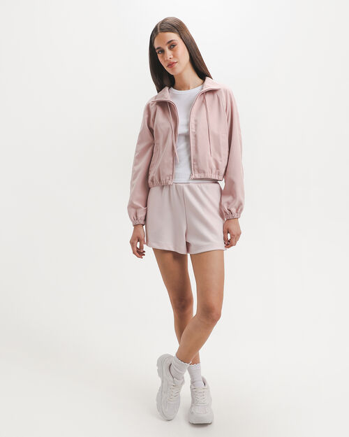 Chamarra Rosa Zipper
