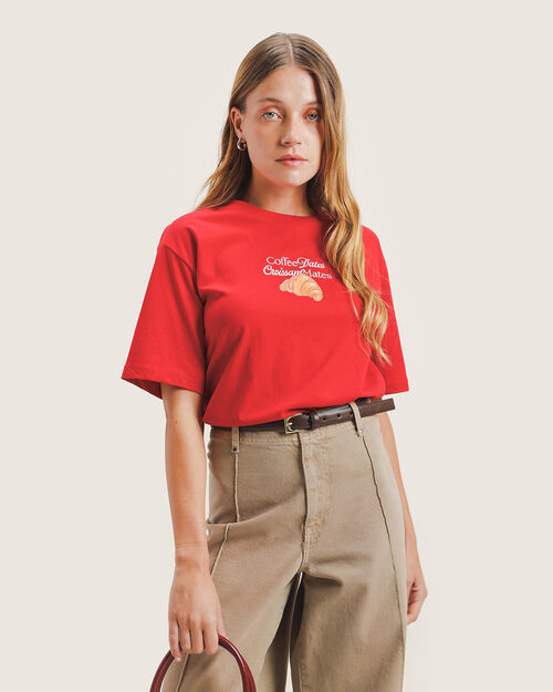 Playera Roja Con Estampado