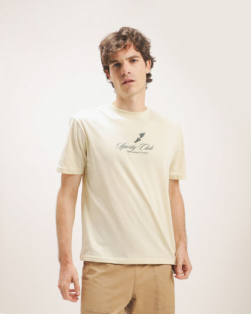 Playera Beige Manga Corta