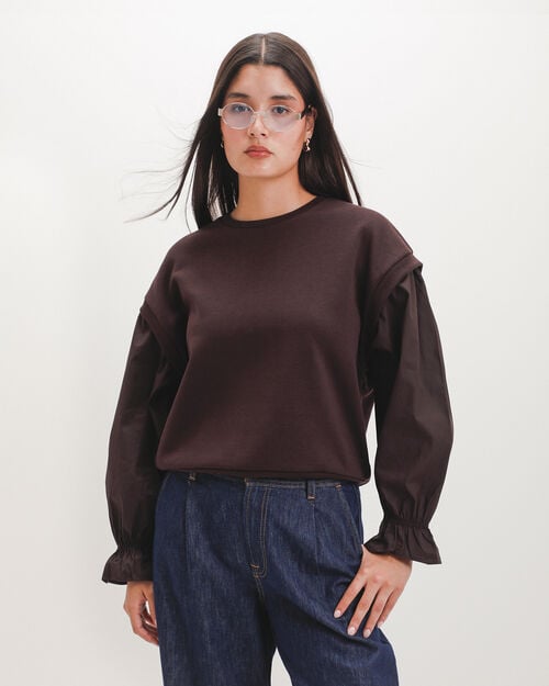 Sudadera Caf&eacute; Cerrada