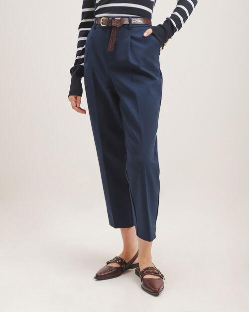 Pantalón Azul Con Cinturón