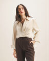 Camisa Café Satinada,CAFE CLARO