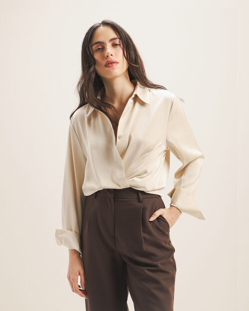Camisa Café Satinada