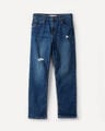 Jeans Fit Slim Destrucciones,AZUL MARINO