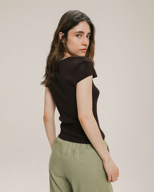 Top Manga Corta Caf&eacute;