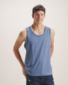 Playera Tank Slim Blanca,AZUL ACERO