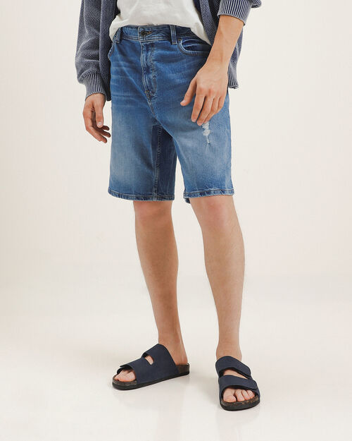 Bermuda Azul Con Destrucciones