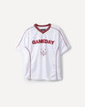 Playera Relaxed Estampada,BLANCO