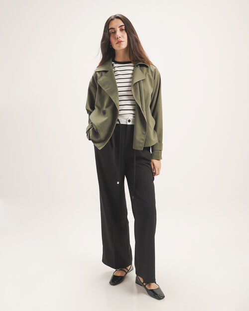 Gabardina Botones Verde