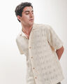 Camisa Resort Negra,BEIGE