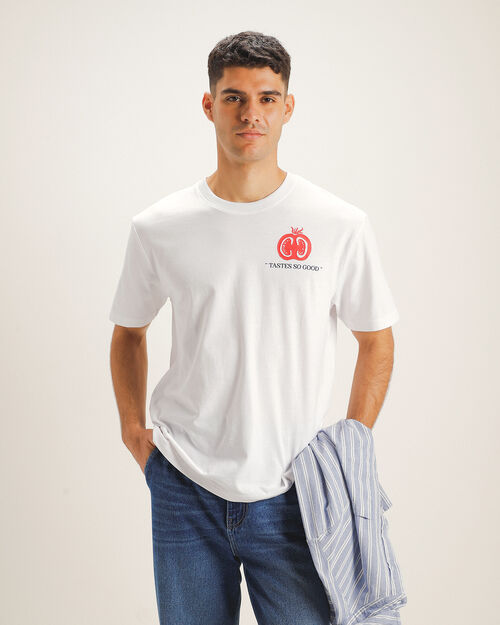 Playera Blanca Estampada