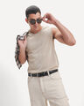 Playera Tank De Punto,CRUDO