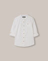 Camisa Azul Manga Larga,BLANCO