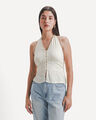 Blusa Halter Rayas,AMARILLO CLARO