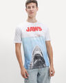 Playera Blanca Dise&ntilde;o Jaws,BLANCO