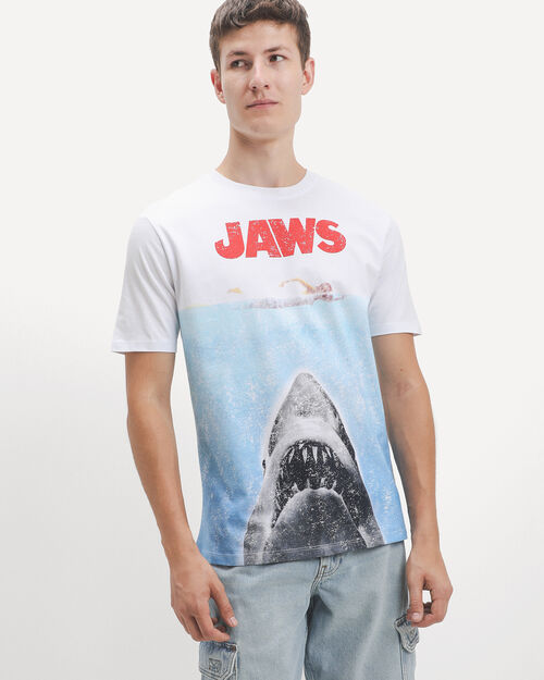 Playera Blanca Dise&ntilde;o Jaws