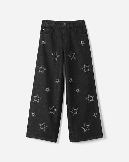 Jeans Wide Leg Estrellas