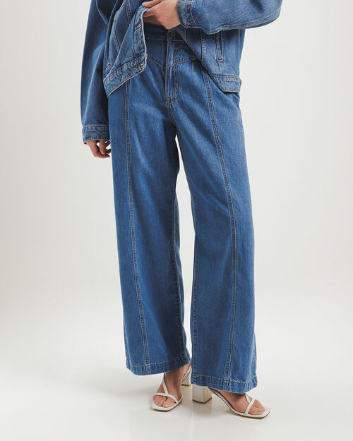 Jeans Wide Leg Azul