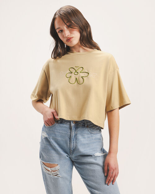 Playera Cropped Con Diseño