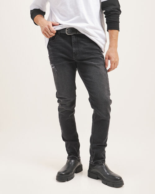 Jeans Negro Con Destrucciones